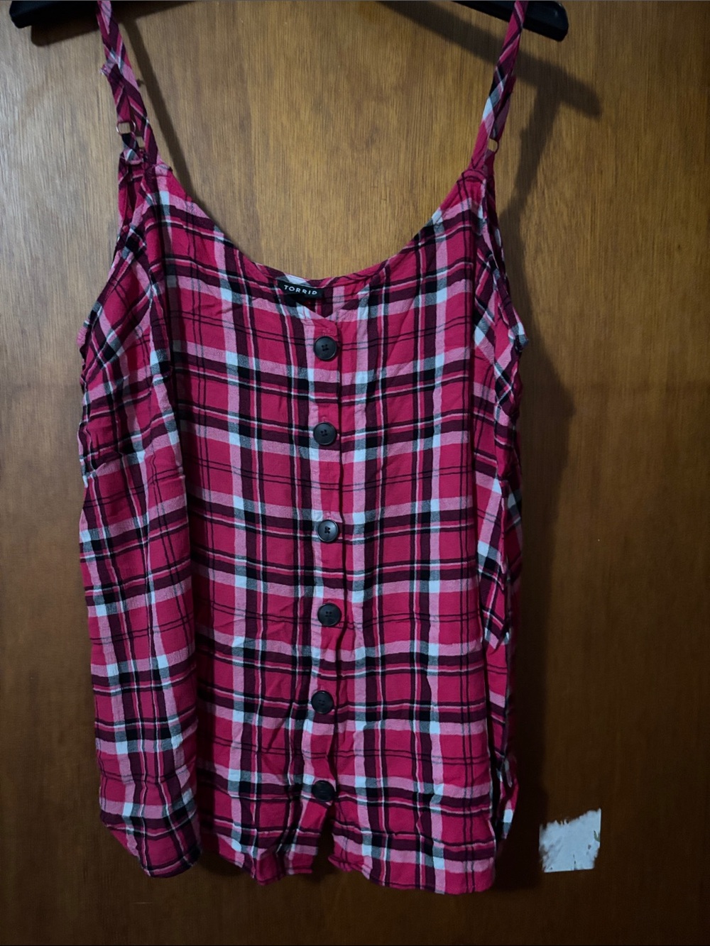 torrid Red Plaid Button-Front Tank Top